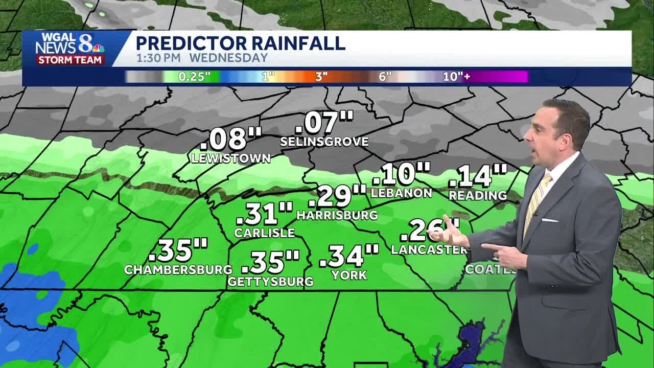 Rain Showers, Some Snow Mixing In Tuesday Evening - YouTube