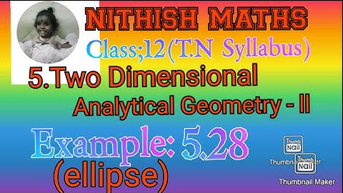 Class:12, Example 5.28 ,(Type of conics) Chapter 5.Two Dimensional Analytical Geometry II