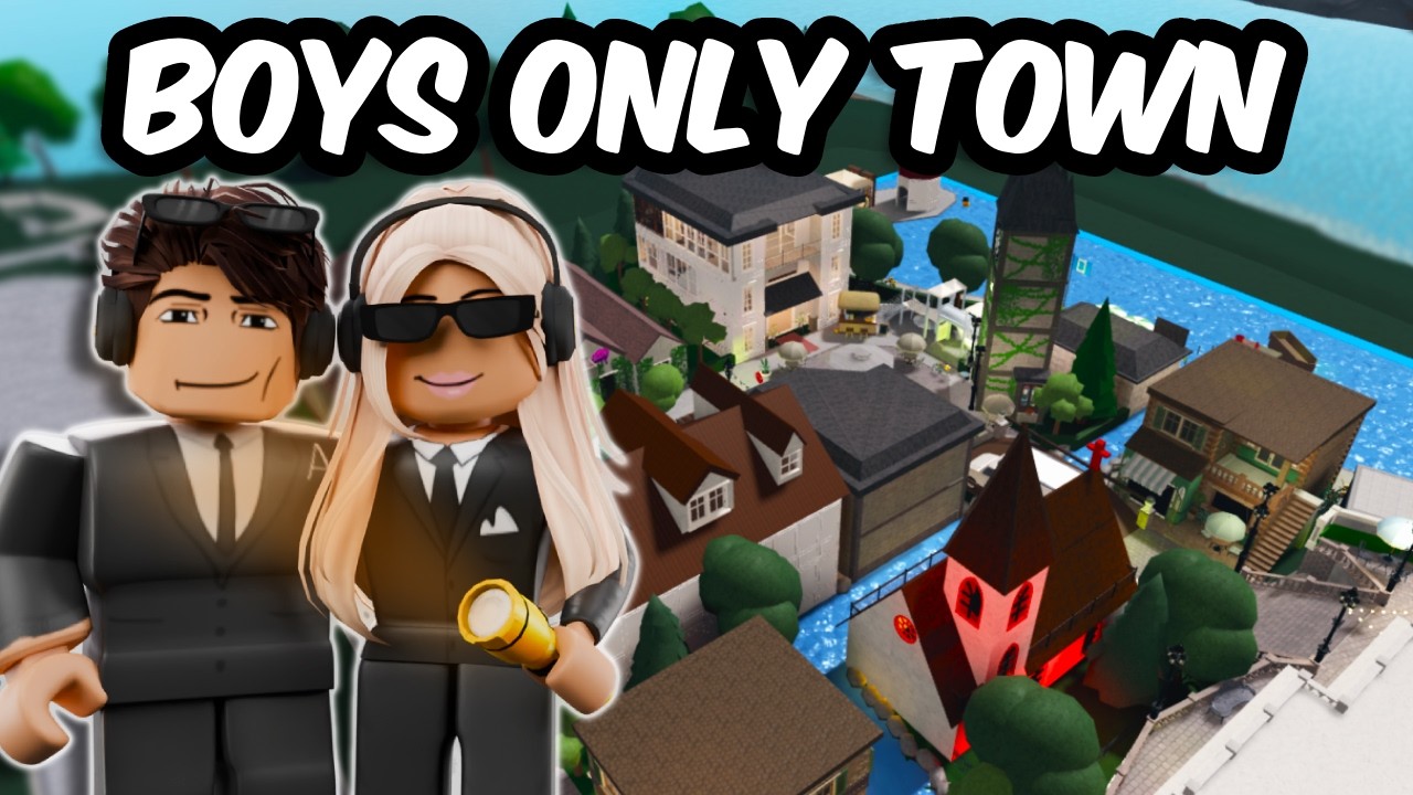 BOYS ONLY TOWN BUILD BATTLE in BLOXBURG