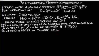 Introduction to Perturbation Theory (PHAS3226 Video 19)
