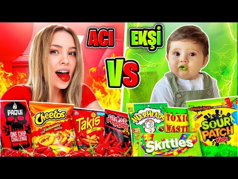 EN ACI VS EN EKŞİ YİYECEK İÇECEK YARIŞMASI !! ( YURT DIŞI ABUR CUBURLARI - HASTANELİK EDEN CİPS? )