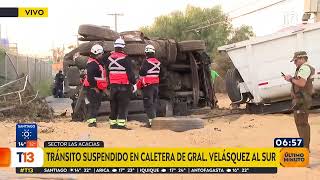 Camion se volco en General Velasquez