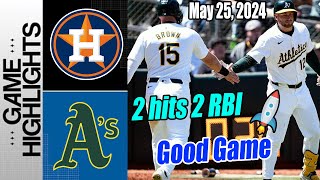 Houston Astros vs Oakland Athletics [Brown's 2 hits, Rooker's 2 RBI, and Sears' 6 strong lead]