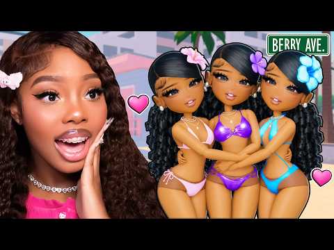 Triplet Sisters Go To The Beach In Real Life ⭐ | Roblox Life Together Rp