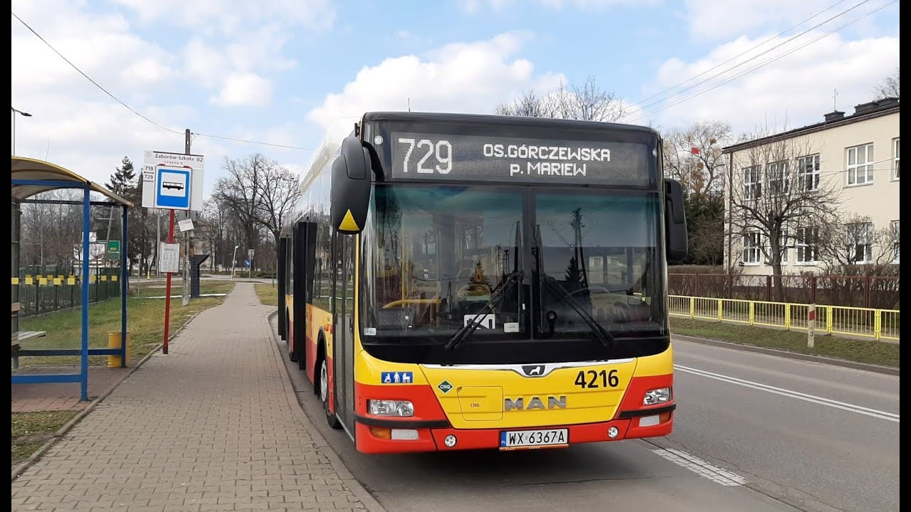 729 os. Górczewska - Zaborów-Szkoła - MAN NL313 Lion's City CNG