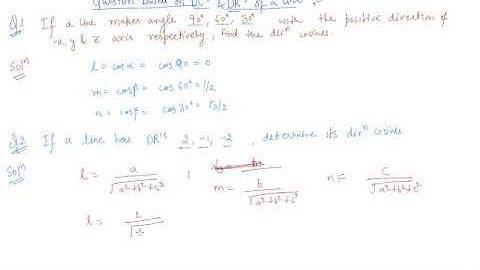 Questions on Direction Cosines and Directions Ratios | 12 Mathematics Three Dimensional Geometry