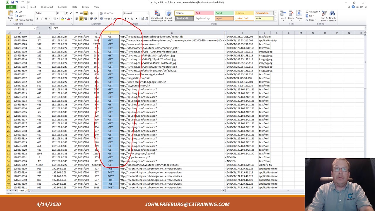 New Log Analysis using Excel