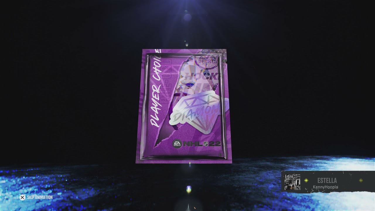 NHL 22 opening 38 free to play packs and 2 diamonds