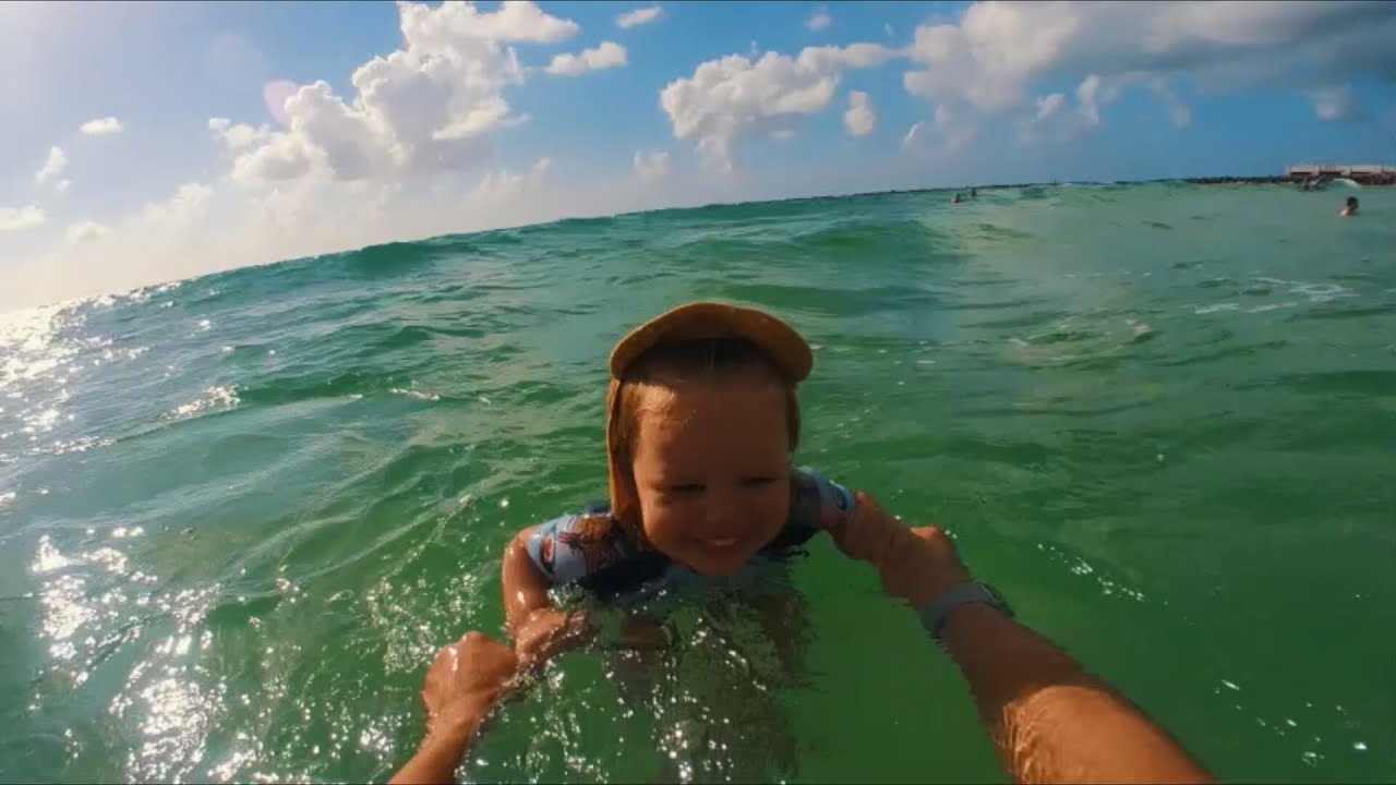 Naomi is swimming on her back for first time in the Ocean at Miami ...