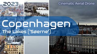 The Lakes From Above - Copenhagen - 'Søerne' - Winter Snow Flight - 4K Aerial Drone - November 2023