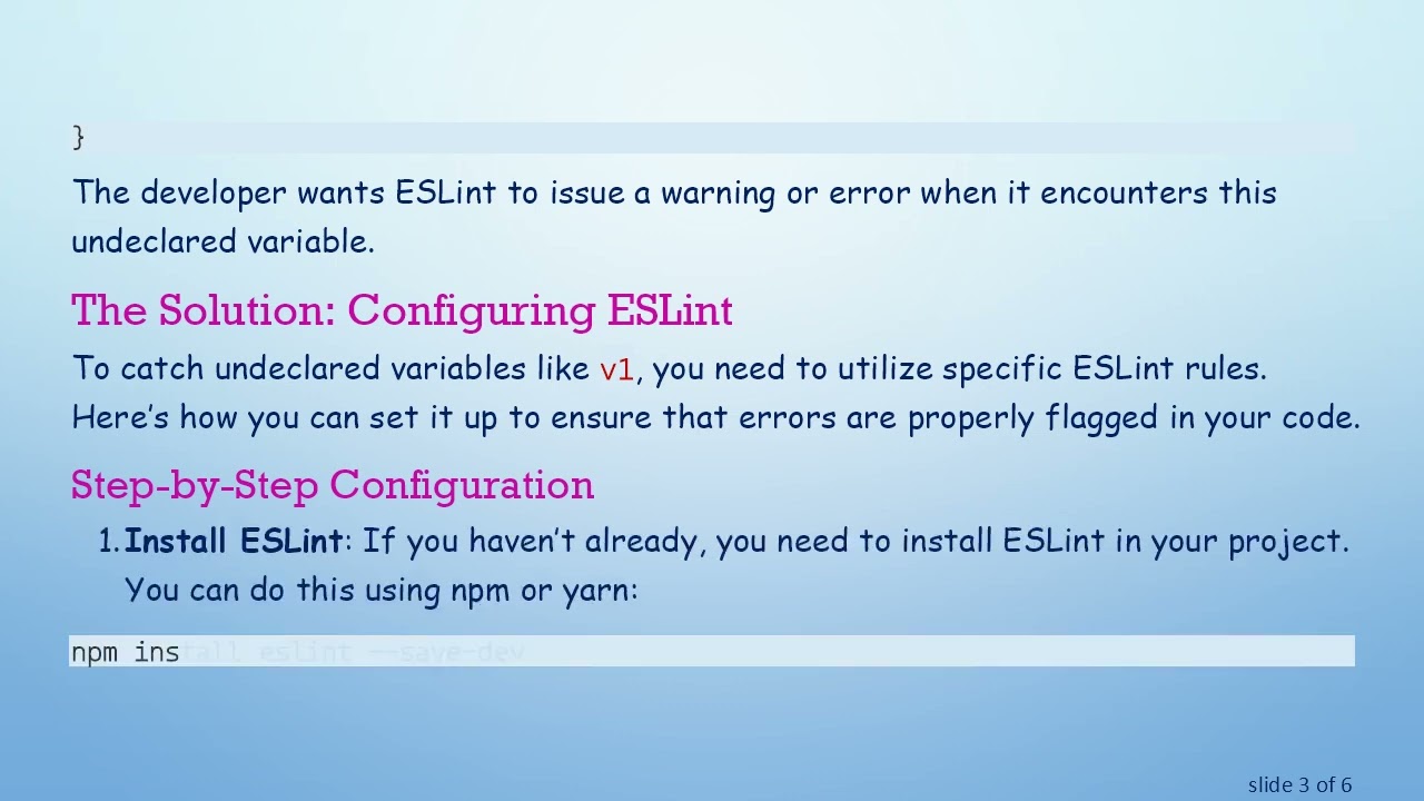 How to Configure ESLint to Catch Undeclared Local Variables