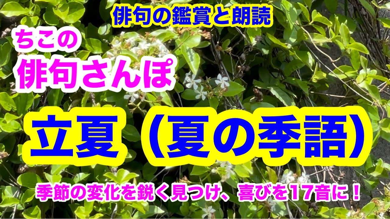 【俳句さんぽ・172回】立夏(夏の季語)夏が来た!祝福の俳句! - YouTube