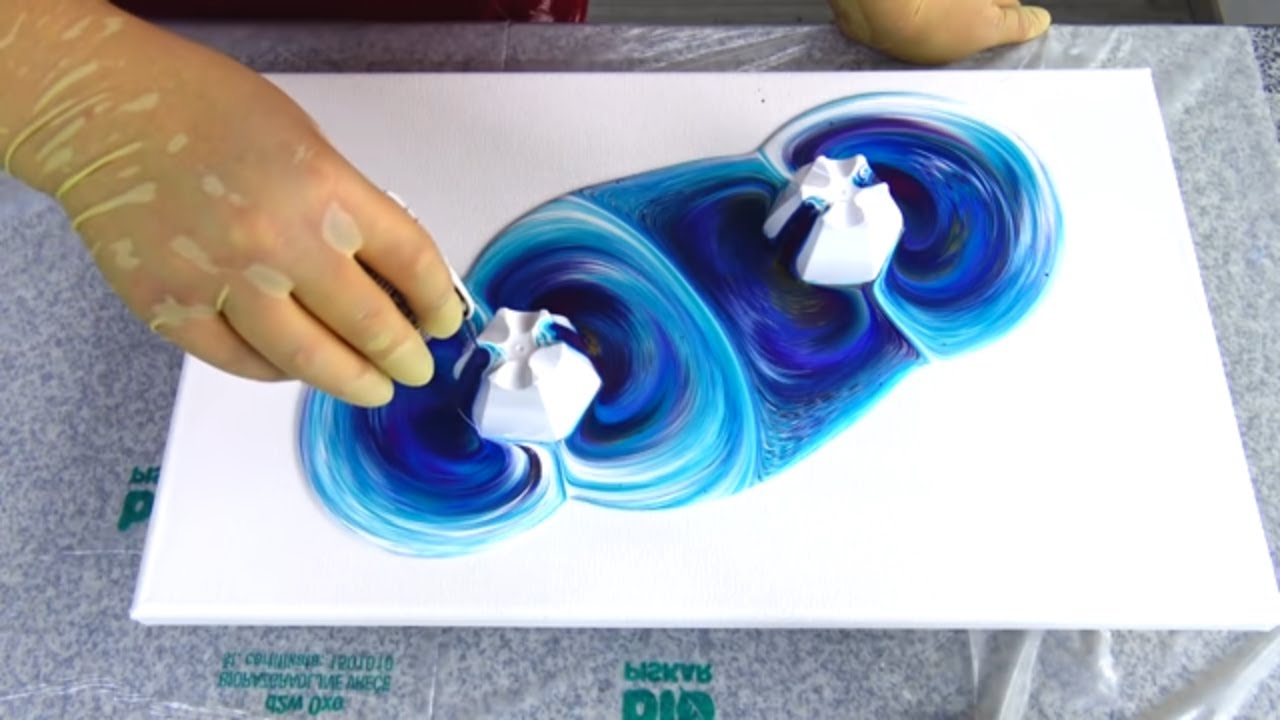 (434) Fairy dance STRAIGHT pour over the cup bottom Acrylic pour