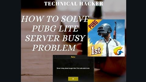 Solved | pubg lite server busy problem || 100% working