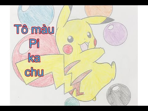 Tô màu Pikachu - Bé tôm tô màu pokemon - Coloring Pikachu - Baby Tôm coloring pokemon