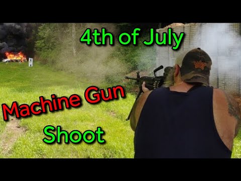Intense Independence Day Machine Gun Firing