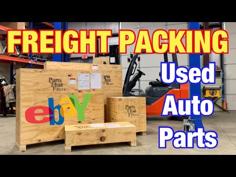 HOW TO PACK LARGE USED AUTO PARTS  LIKE A PRO | EBAY BUSINESS | CRATE BUILDING | ENGINE DOOR BATTERY