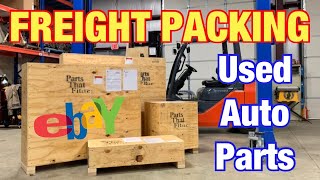 HOW TO PACK LARGE USED AUTO PARTS  LIKE A PRO | EBAY BUSINESS | CRATE BUILDING | ENGINE DOOR BATTERY