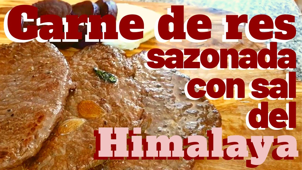 Carne de res sazonada en bloque de sal del Himalaya - YouTube