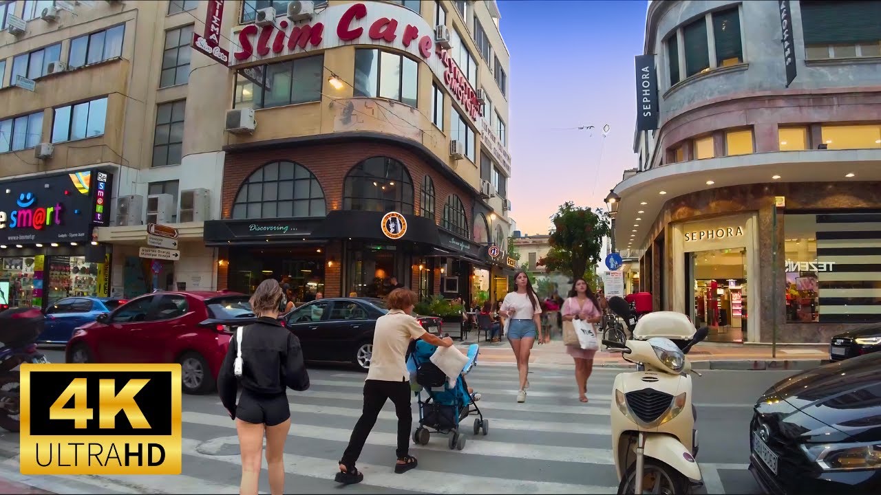 Volos, Greece 2024 🇬🇷🔴 Summer Evening Shopping Walk - Exploring Ermou & City Center Shops