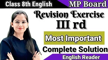 Class 8 English Reader Revision Exercise 3 // 8th MP Board English Important Questions