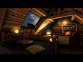 Cozy Attic with Rain and Fireplace Sounds to Sleep, Study, Relax
