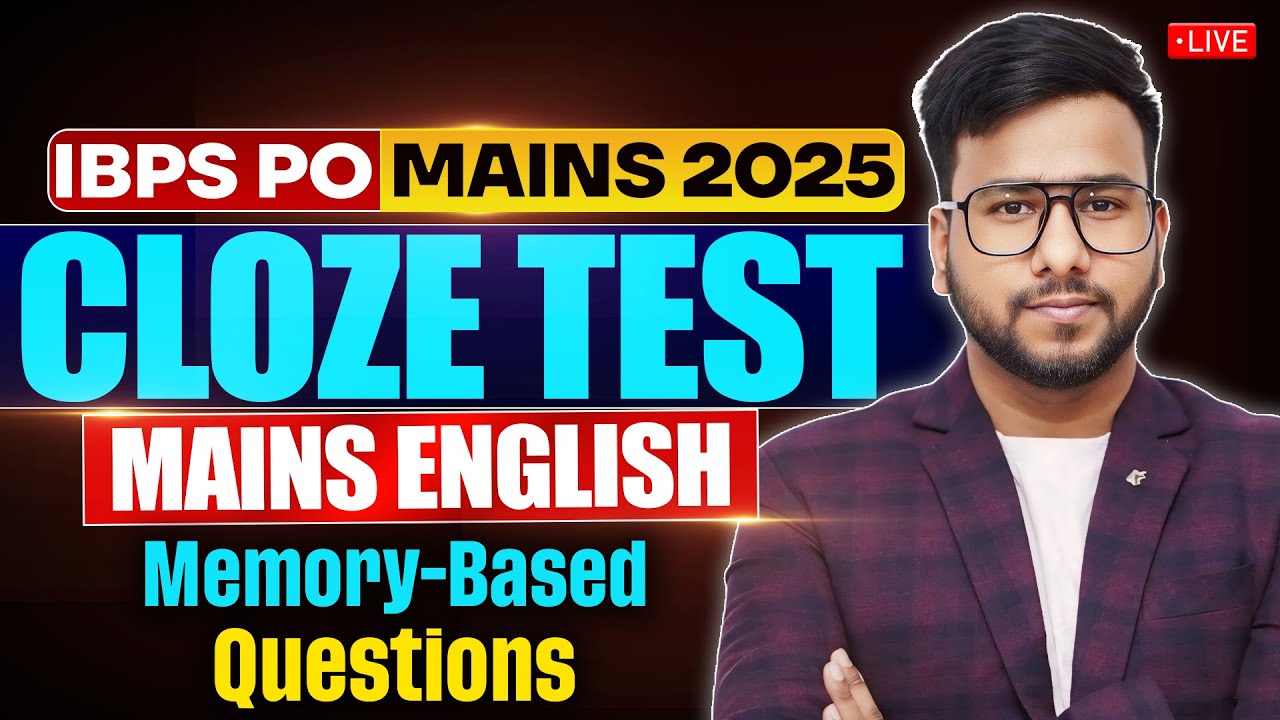 IBPS PO MAINS English 2025 | Mains Level Cloze Test | Mains Cloze Test | Cloze Test | Varun Chitra