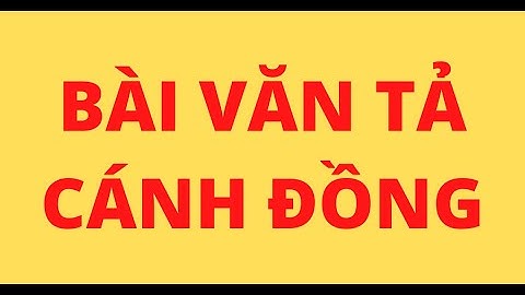 BÀI VĂN TẢ CÁNH ĐỒNG