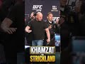 Khamzat Chimaev KICKS Sean Strickland at UFC 328 faceoffs | MMA Fighting