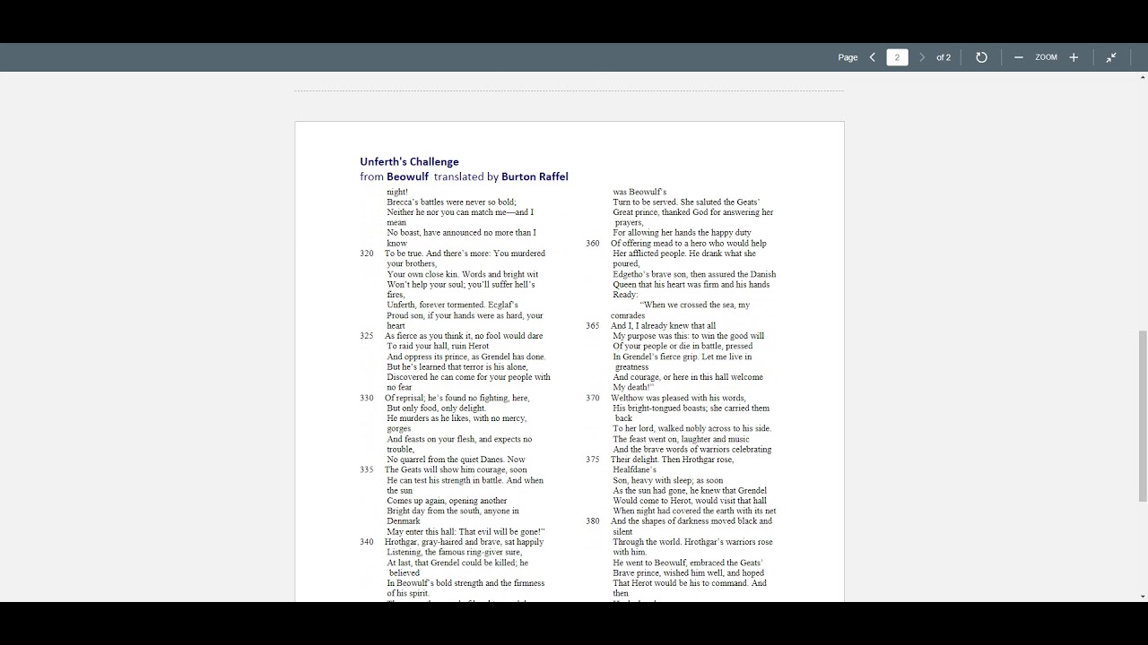 "Unferth's Challenge"