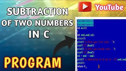 C Program to Subtract Two Numbers | Turbo C++ Example !