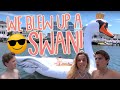 We Blew Up A 9 Foot Swan Raft!!