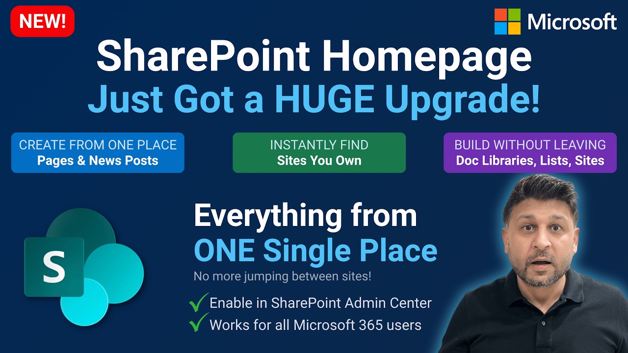 New SharePoint Homepage Experience — Create Pages, Sites & Libraries ...