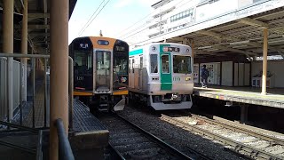 阪神1000系 1211F 普通尼崎行き　京都市営地下鉄烏丸線10系1119F 離合　新大宮駅