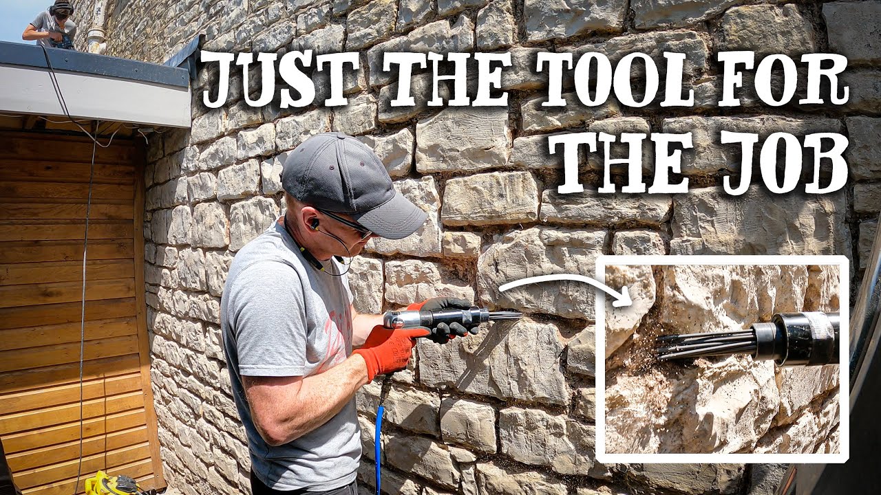 REMOVING CEMENT MORTAR Plus we get started on the new GARDEN PATH