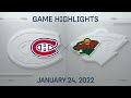 NHL Highlights | Canadiens vs. Wild - Jan 24, 2022