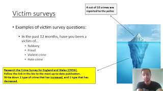TOPIC 5: THE SOCIOLOGY OF CRIME AND DEVIANCE: Measuring crime; victim surveys & self-report studies