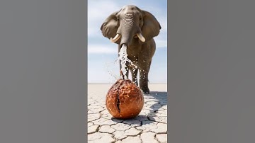 The elephant poured water on the dried guava😭 #shorts #viral #youtubeshorts #ai #aiviralshorts