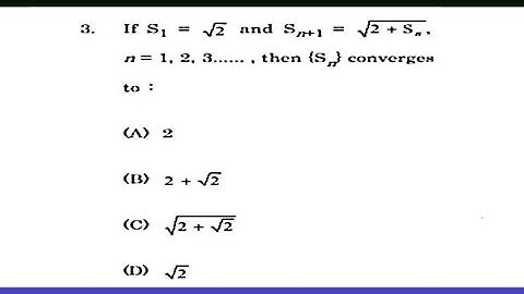 #profpintoojaiswar #MHSET|AUG-2015,SET-A, PAPER-II,Q.3|Mathematical Sciences|Convergence of Sequence