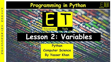 Python Lesson 2 Variables