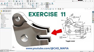 SolidWorks Tutorial for Beginner Exercise 11 | Toggle Lever Modeling in SolidWorks | SolidWorks