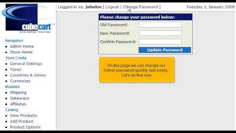 How to change your admin password in CubeCart | FastDot Cloud Hosting
