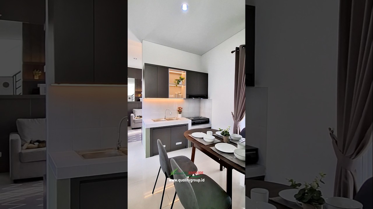 Rumah Dua Lantai Posisi Hook, Ready Stock Full Furnished Quality Riverside Krian 