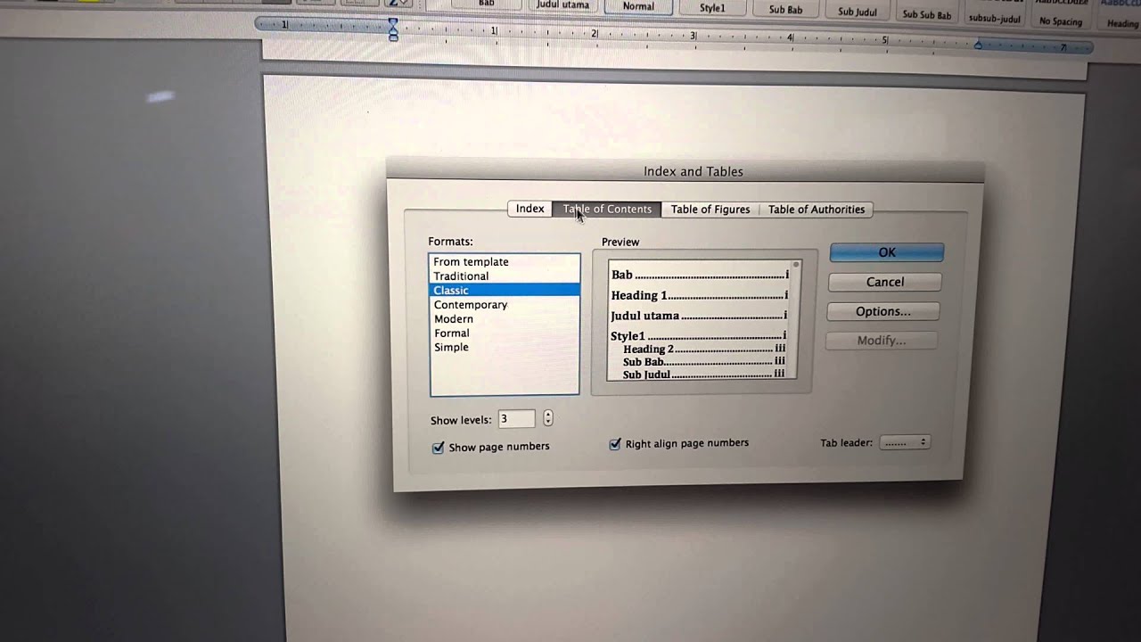 Tutorial Daftar Isi Otomatis Part 2 Youtube
