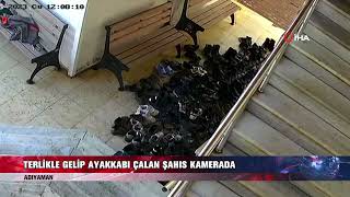 Terli̇kle Geli̇p Ayakkabi Çalan Şahis Kamerada
