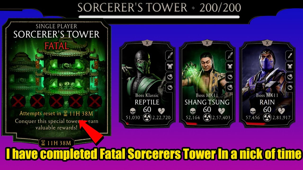I completed Fatal Sorcerer's Tower at the last moment | MK Mobile