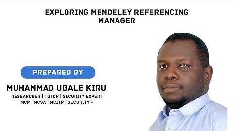 Exploring #Mendeley Referencing Manager in less than 1 hour