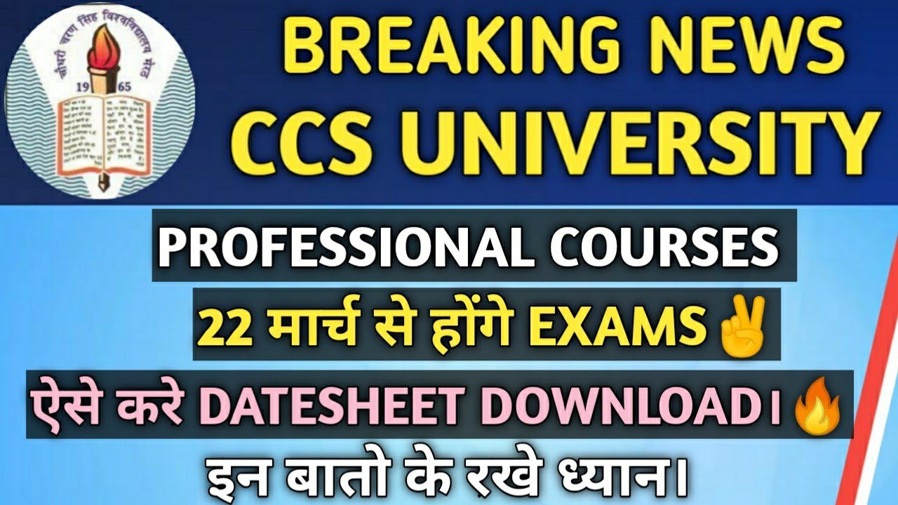 PROFESSIONAL COURSES EXAMS✌️ | CCSU Exams 2021 | Datesheet | CCSU News Update | CCS University News