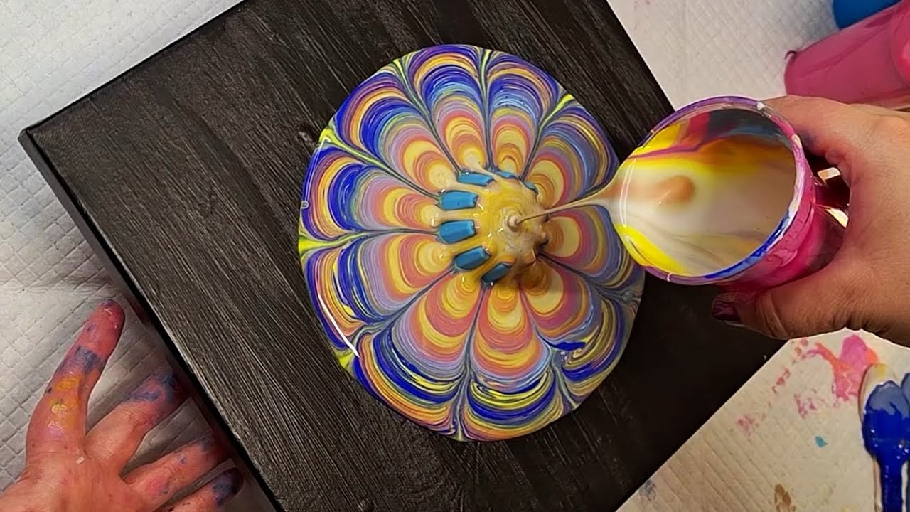 Just A Fun Flower To Make - Acrylic Pouring - Fluid Art - YouTube