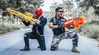 LTT Nerf Mod : Suicide Squad Warriors Black Use Nerf Guns Fight One Eye Crime Group Dangerous Mask